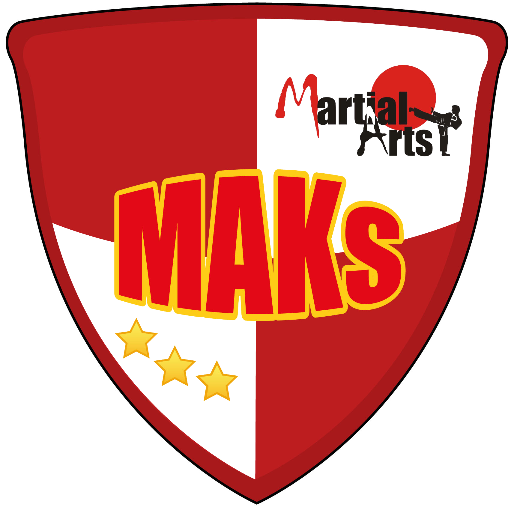 Das Logo von Martial Arts Kids, das aussieht wie ein Ritterschild